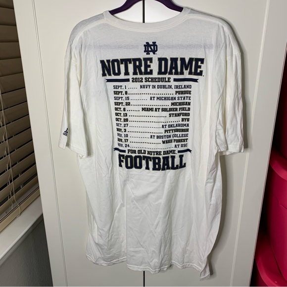 NWT Adidas The Go To Tee University of Notre Dame Undefeated 2012 Season T-Shirt - Picture 6 of 7